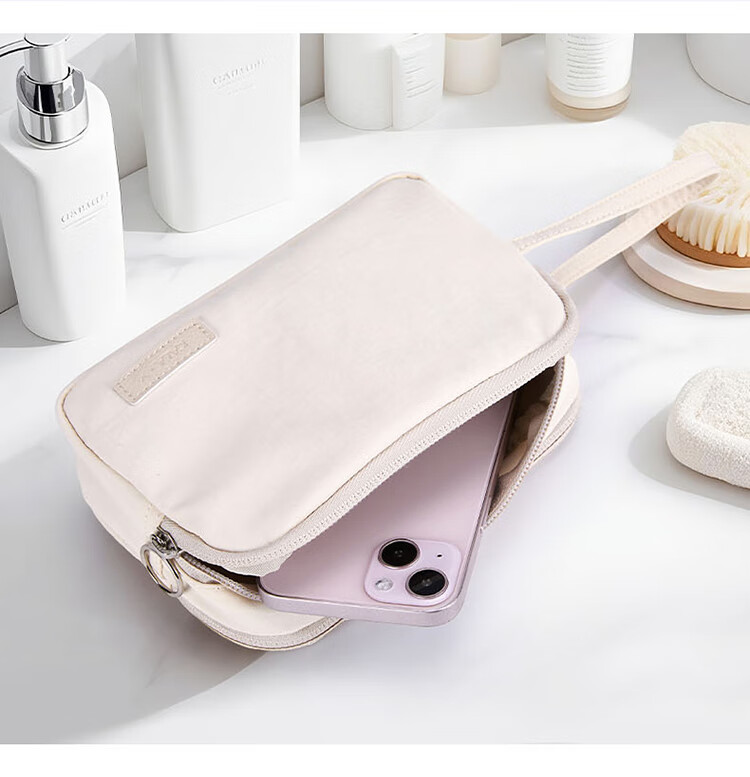KALA·Y Travel Makeup Bag Portable Multifunctional Storage Bag Large Capacity Business Trip Water-Resistant Toiletry Bag Elephant Gray 1L 5