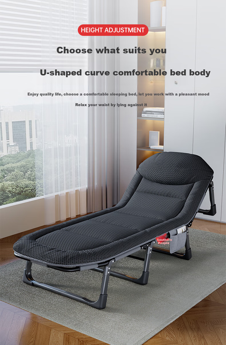 Nanjiren Folding Bed, Single Nap Chair, Office Siesta Bed, Camping Cot 2