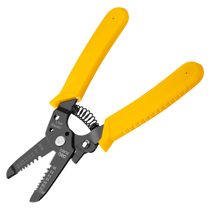 Deli Wire Stripping Pliers, Electrician's Pliers, Wire Stripper, 7-Gear with Blade, 0.6-2.6mm, Multifunctional Wire Cutter