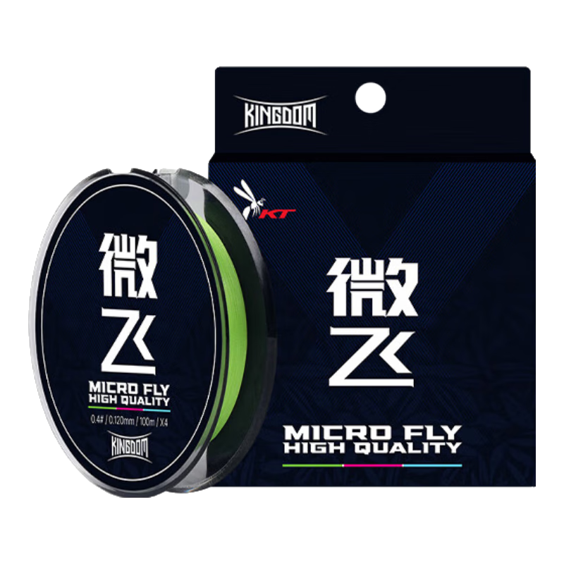 Guowangluya PE Fishing Line, Micro-Line, Ultra-Thin Long-Casting Small Bait Fishing Line, Size 0.4, 100 Meters - Green - 4 Braided