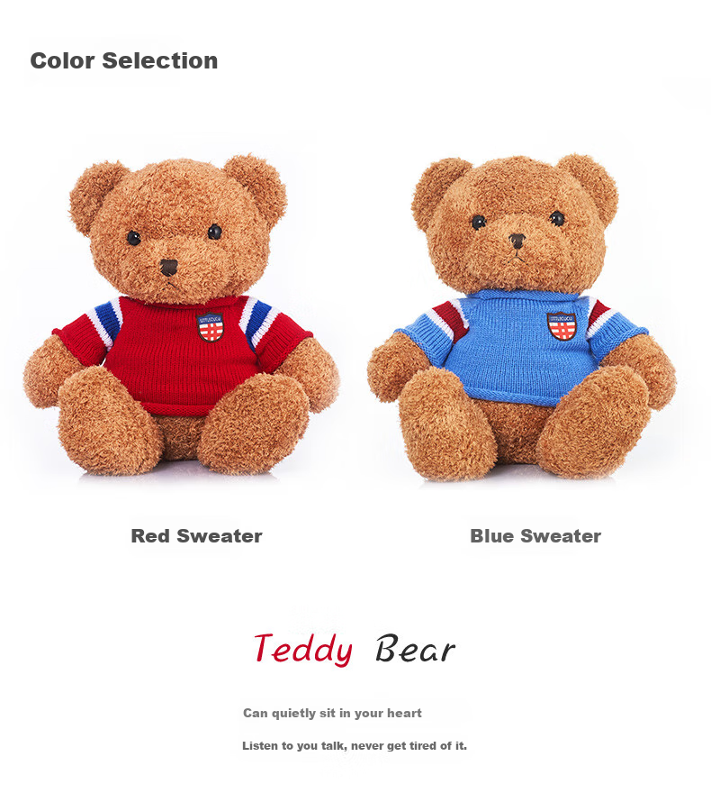 HAI HUI HOME Blue British Style Teddy Bear Plush Hugging Bear Doll Toy for Holidays, Birthdays, Valentine's Day Gift 50cm 4