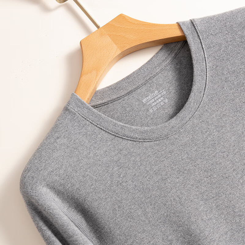 LangSha Long Staple Cotton Thermal Underwear Men Antibacterial Anti-Static Autumn Winter Ren Jialun Celebrity Same Style Heating Women's Thermal Top and Bottom