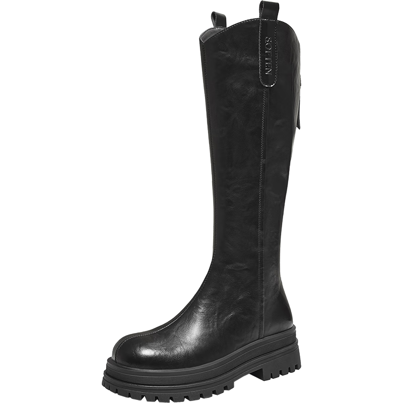 Basto 25 Winter Knight Boots Fashion Trendy Street Women's Long Boots BV016DG5 Black Fleece Lined Size 39