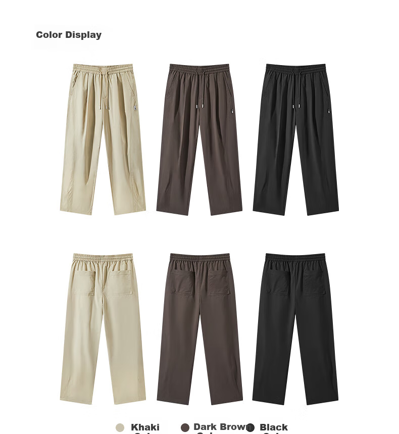 GXG Men's Clothing [Shuroute] Lightweight Casual Pants for Commuting Men's Tapered Trousers, Khaki, 175/L 3