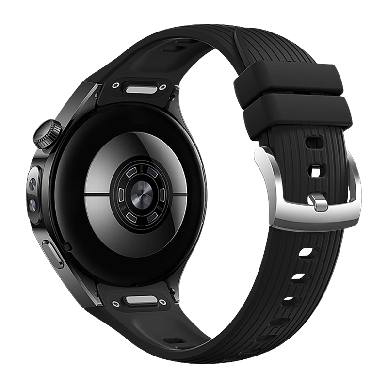 Weiqiantu Compatible with Huawei WATCH5 Silicone Strap, Huawei WATCH5 Dedicated Band, Vertical Striped Silicone Strap, Press-Type Band, 42mm Watch Face [Black]