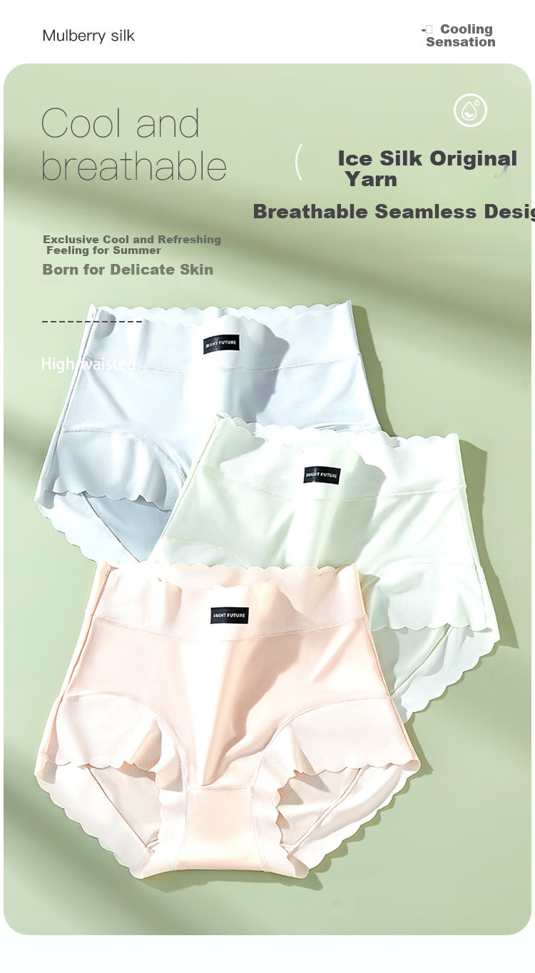 LangSha Women's Underwear, Summer Thin Style, Pure Cotton 100% Cotton Crotch, Thin High-Elastic Breathable Mid-Rise, for Young Girls And Students, Triangle Panties 1