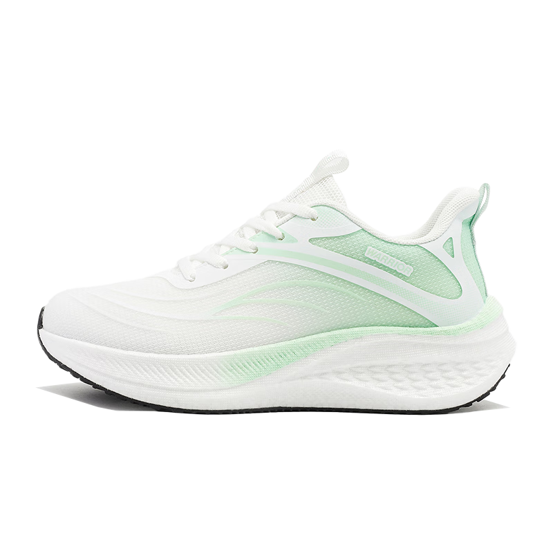 Huili Women's Mesh Sports Shoes, Spring New Lightweight Shock-Absorbing Running Shoes for Women, White And Green (Mesh), Size 37