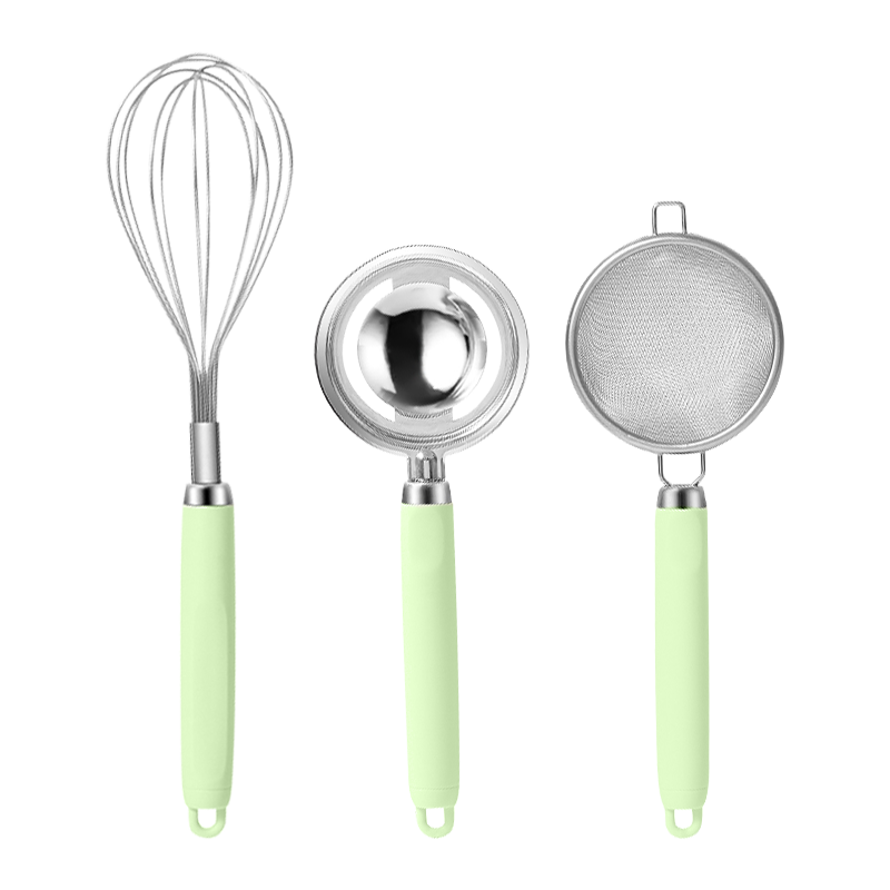 Ipoosi Baby Food Preparation Tools Set, Stainless Steel Strainer, Egg Separator, Whisk, Baking Tool Kit