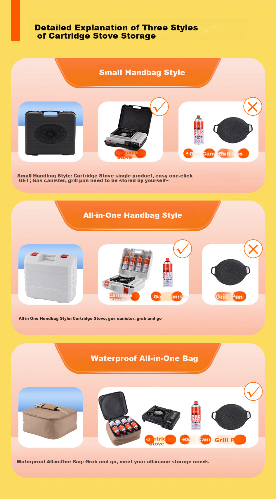 Mairuige [Barbecue Utensils], Portable Gas Stove, Outdoor Cooking Equipment, Compact Magnetic Gas Canister Storage Bag Set 19