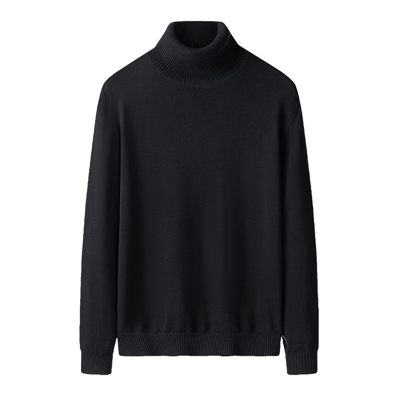 MiiOW Men's Turtleneck Sweater Autumn Winter Casual Fleece Thickened Warm Knitted Cotton Business Basic Shirt