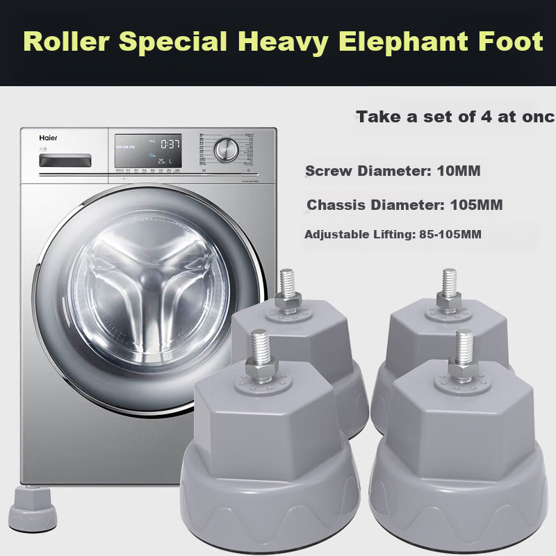 Zhaizhiduo Drum Washing Machine Base, Shock-Absorbing Universal Drum-Specific Elephant Foot Anti-Slip And Anti-Vibration Pad, High-Leg Frame for Midea/Haier Universal, Gray
