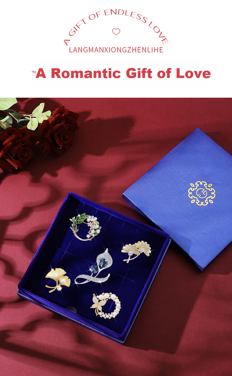 Dijing Women's High-End Brooch Gift Box, Versatile Fashionable Suit Pin Accessories, Autumn And Winter Clothing Ornaments 10