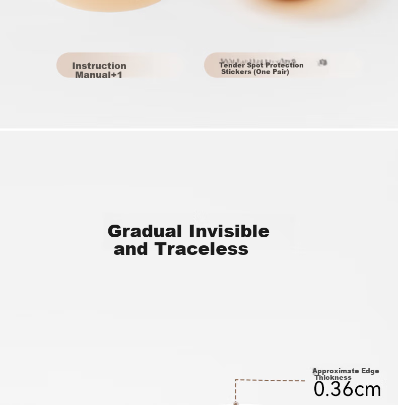 Vcn Pink Breast Petals [Large Chest Style] Porcelain White Skin, Wedding Dress Thin Invisible Silicone Breast Pads for Women, Strapless Anti-Nipple Show 18