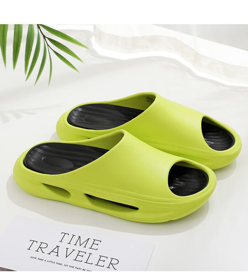 GUOLUOFEI Men's Slippers for Outdoor Wear, Summer Non-Slip Wear-Resistant EVA Thick-Soled Sports Casual Beach Sandals, White, Size 44-45 3