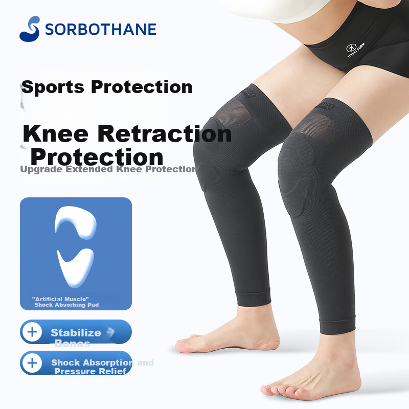 SORBOTHANE Japanese Imported Sports Knee Brace for Meniscus Injury, Long Style for Men And Women, Running Basketball Patella Joint Protector S