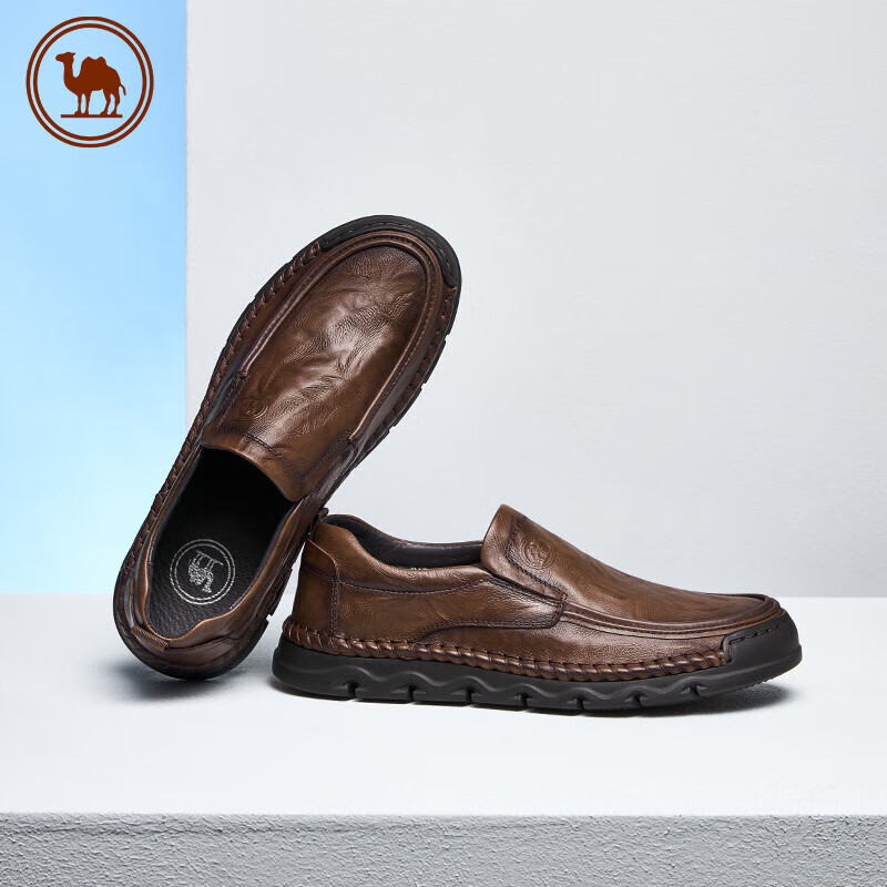 Мужские туфли CAMEL из натуральной кожи, повседневные, бизнес, на мягкой подошве, слипоны, размер 42, светло-коричневые