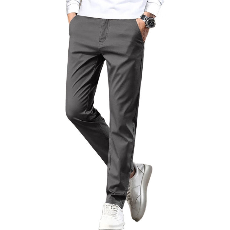 Брюки ROMON Casual Pants мужские, повседневные, прямые, темно-серые, размер 38