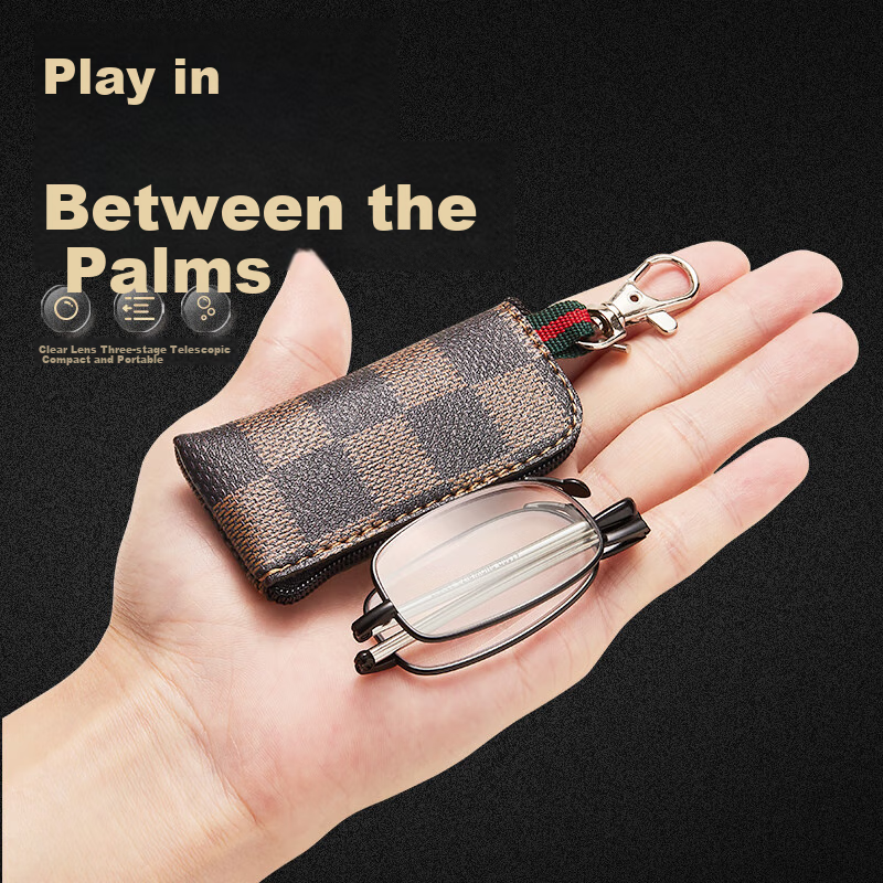 SHOWBIZS Reading Glasses with Blue Light Protection, Foldable And Extendable, Mini Reading Glasses for Men And Women, Presbyopia Glasses 1929