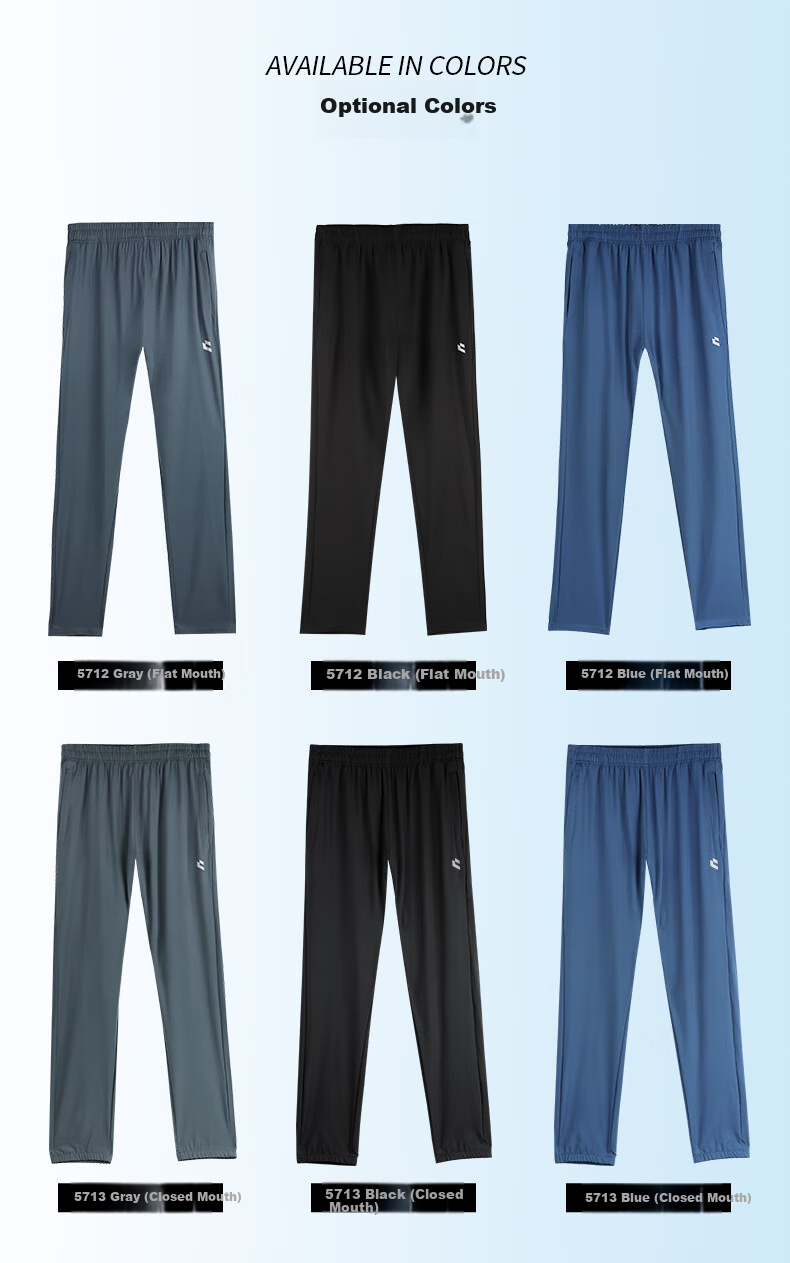 BURUITE Men's Summer Sports Pants Ice Silk Quick-Dry Lightweight Casual Fitness Running Loose Cropped Woven Pants for Physical Exam 5
