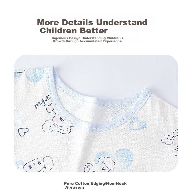 DEESHA [100% Cotton] Children's Pajamas, Girls' Loungewear, Spring And Summer Thin Long-Sleeve Air Conditioning Suit Set 3