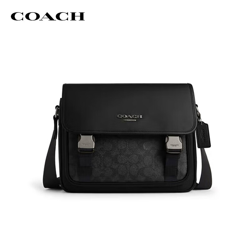 COACH [Brand Direct Supply], Men's RACER Medium Shoulder Crossbody Bag, Black, CT716, New Year Gift