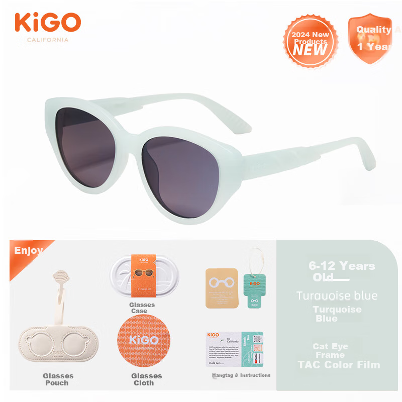 Kigo Fashion 2025 New Polarized UV Protection Sunglasses, Retro Versatile for Older Children, Glass Yellow (6-12 Years Old) 11