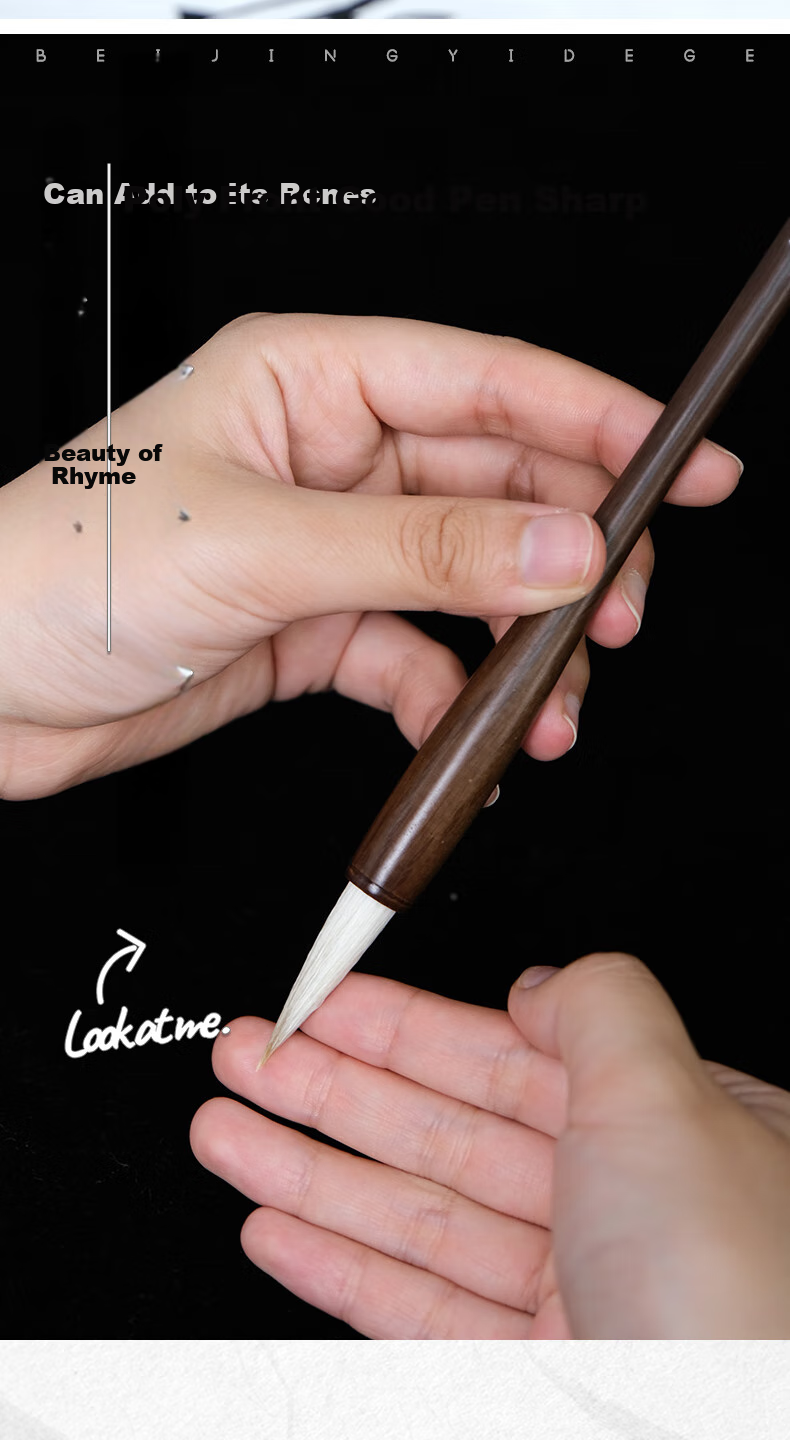 [Lowest Price Online] Yidege Mixed Hair Calligraphy Brush for Wolf And Sheep Hair, Medium to Large Regular Script, French Painting, Seal Script, Running Script, Specialized Calligraphy Brush, Four Treasures of The Study, Ink, Paper, Inkstone, One-Grade Mixed Hair Medium 4