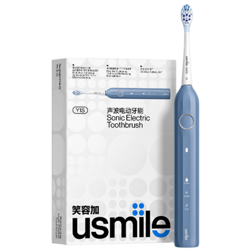 Usmile Electric Toothbrush Y1 Sonic Vibration, Waterproof Long Battery Life, Shock-Absorbing, Deep Cleaning, Adult Men Women Couples Birthday Gift, Y1S Misty Blue