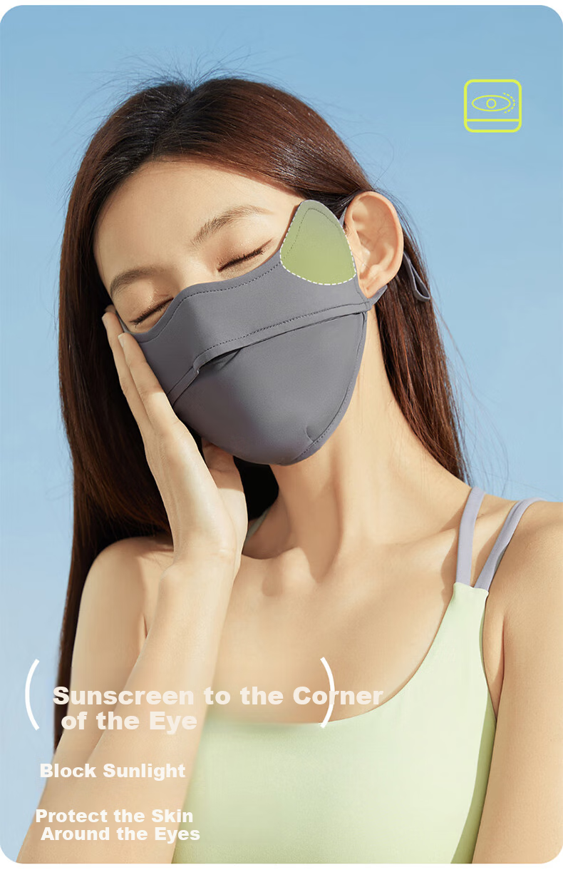 DUSENNA Ice Silk Sun Protection Face Mask for Women, Cycling, Hiking, Summer UV Protection, Breathable, Full-Face Sun Shield 4
