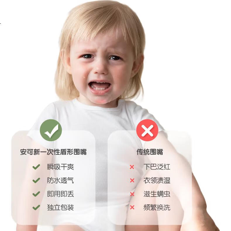 Одноразовые детские нагрудники Ankexin, 20 штук, U-образные, не требующие стирки, с индивидуальной упаковкой, дизайн "Маленький слон"