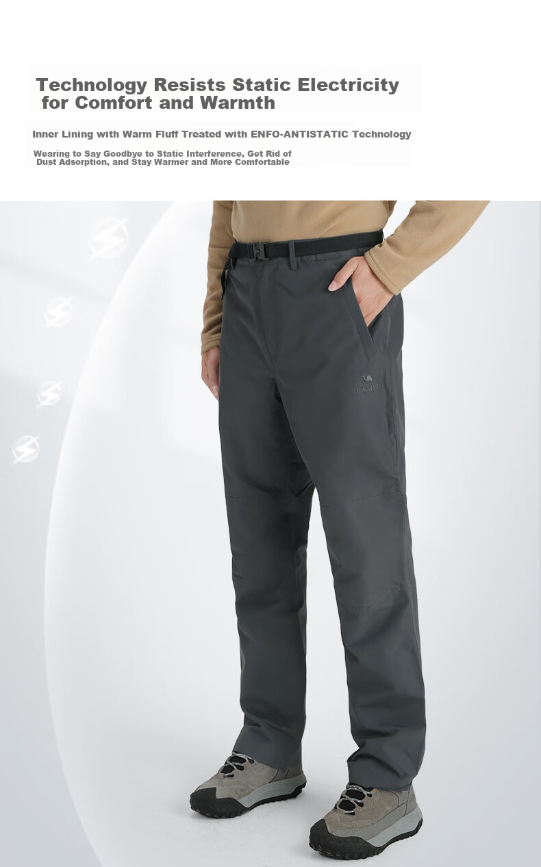 CAMEL Outdoor Hiking Pants for Women, Autumn Windproof And Warm Cargo Trousers, Couple's Casual Pants for Men A1W146120 2