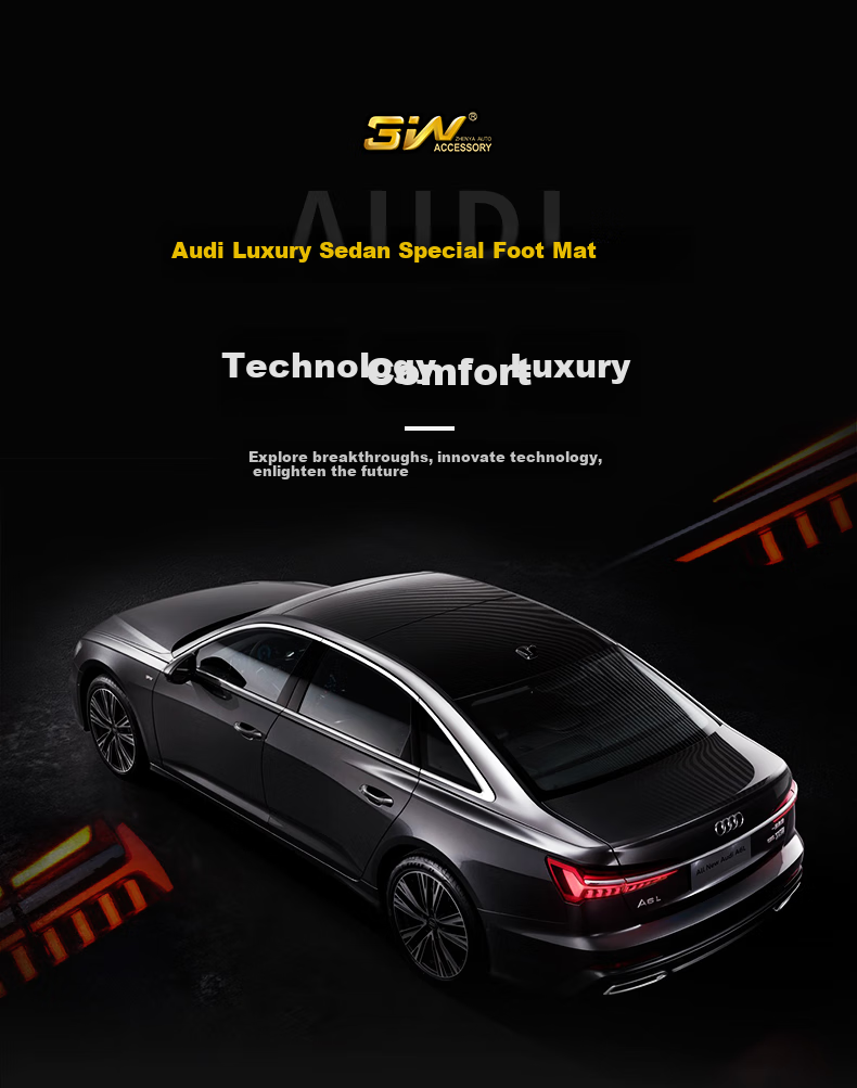 3W Suitable for Audi New A4L, Specialized TPE Car Floor Mats + Meinis Carpet Mat Protection / For 2017-2026 Models 2