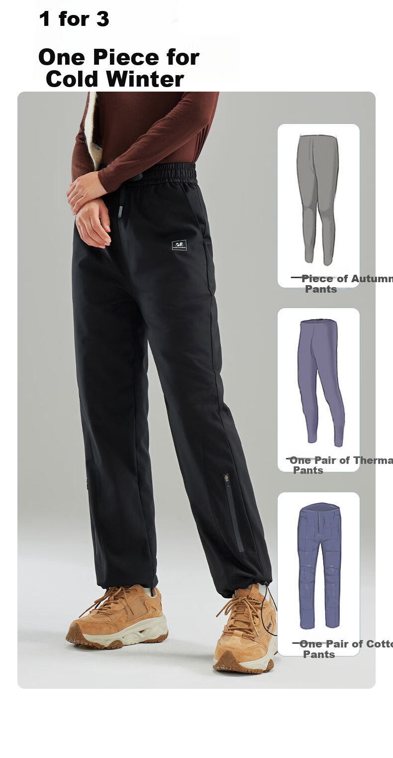 Xiongmaoxiangban down Pants for Men And Women, Outdoor Wear, Winter New Style, Thickened Goose Down Wool Cotton Pants, Northeast -30°C Warm Trousers 8