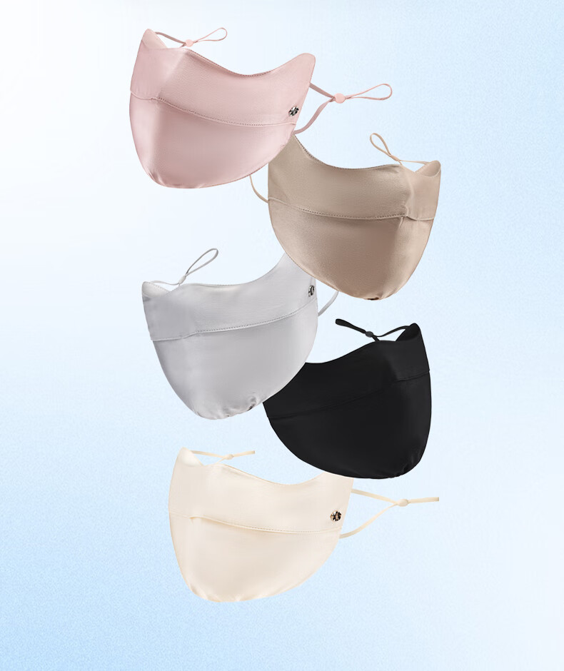 ELLE [Grade A Mulberry Silk] Silk Sun Protection Face Mask for Women, Cooling Face Cover, Gift for Girlfriend 9