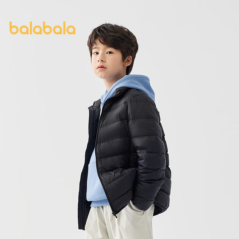 Balabala Kids Down Jacket Autumn Winter Boys Girls Baby Short Lightweight Stand Collar Coat Parent-Child Outfit