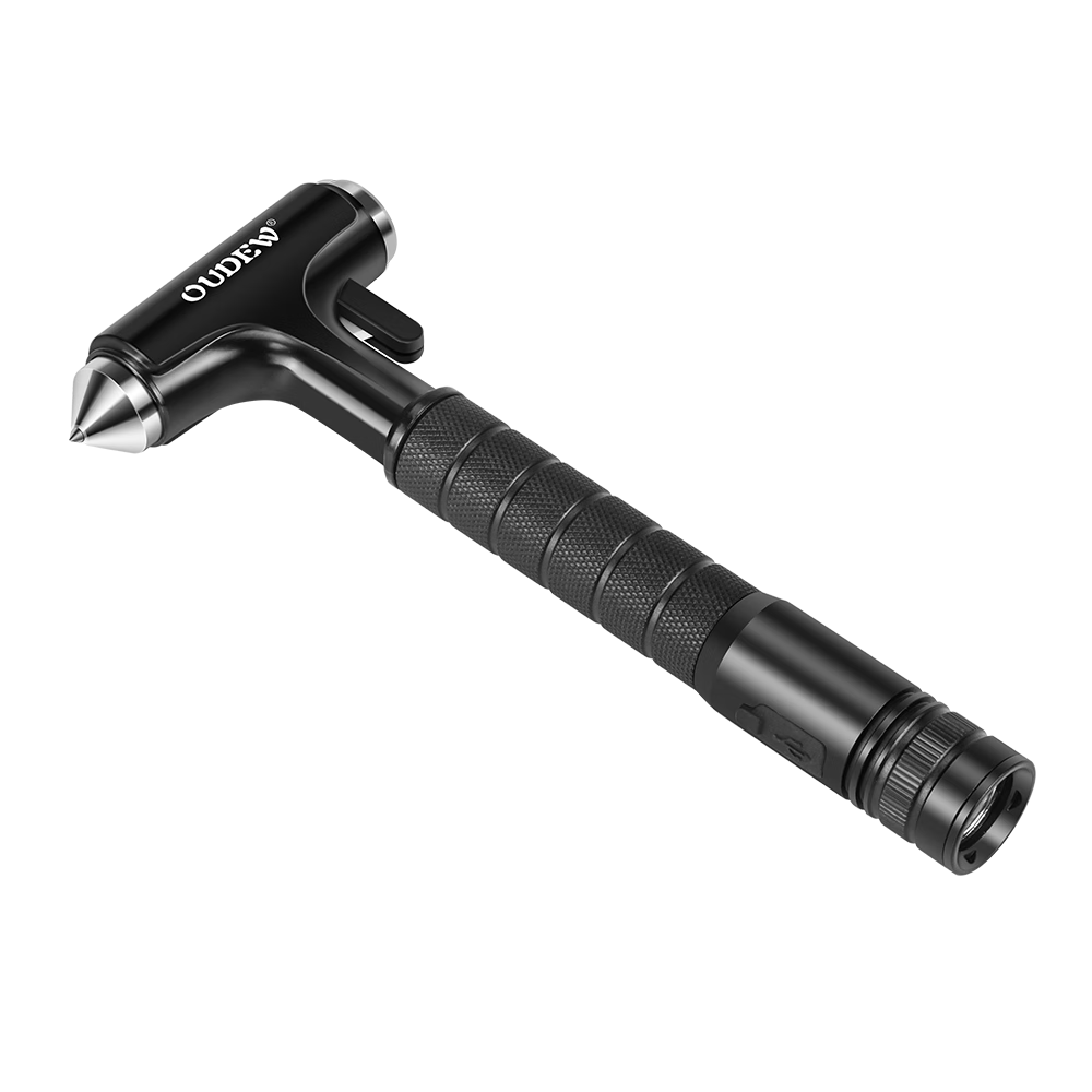 Xinwuhuan Safety Hammer Car Multi-Function Metal Escape Hammer Emergency Rescue Window Breaker Flashlight Cutter 3-in-1