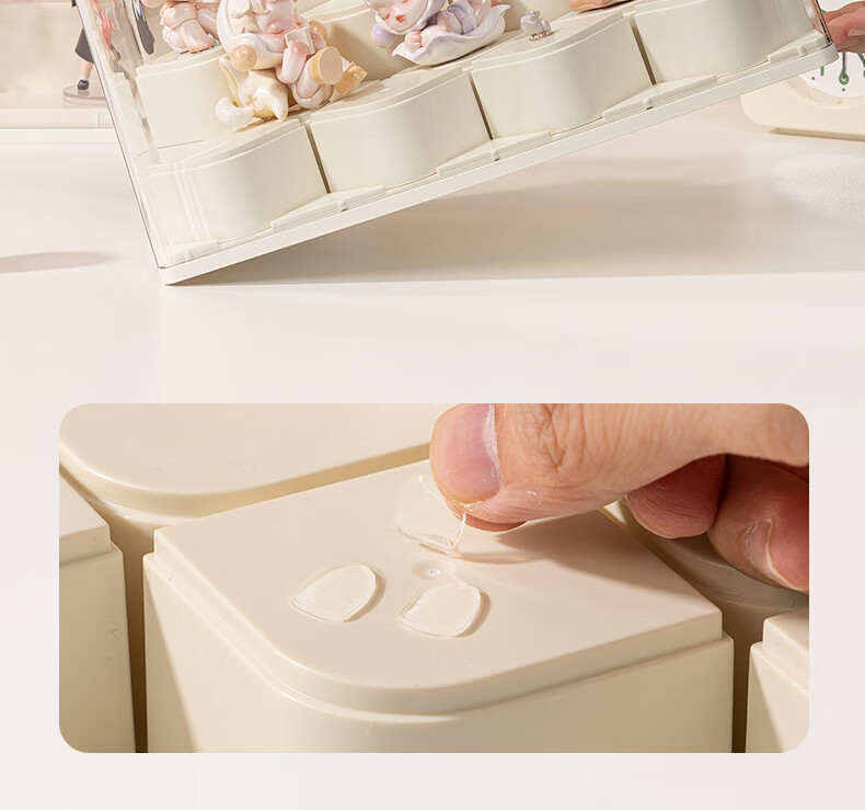 Deli PK159 Cylindrical Blind Box Display Stand for 1 Unit, Pop Mart Blind Box Cabinet Figure Storage Box 10