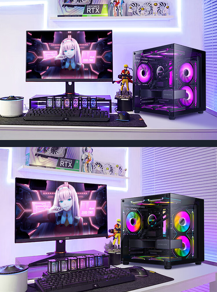Ziyi Desktop Seaview Computer Case White No A-Pillar (Top 360mm Water Cooling/M-ATX Motherboard/9 Fan Slots/Long GPU) 14