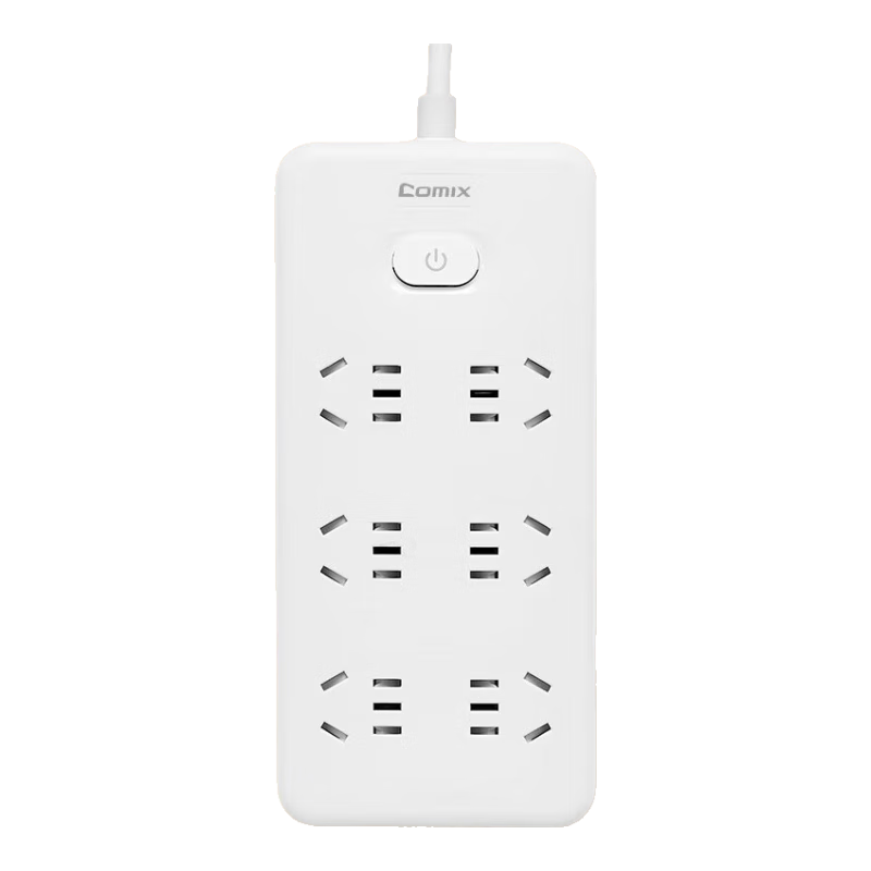 COMIX Power Strip/Extension Cord/Surge Protector with Independent Switches for Home Use, Children's Protection, 3 Outlets with Separate Control, 3 Meters Long, White, LCE-1528F