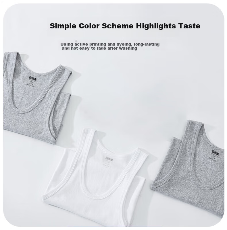 Comfortable and Cool Men's Ribbed Cotton Sports Undershirt Set of 3 7