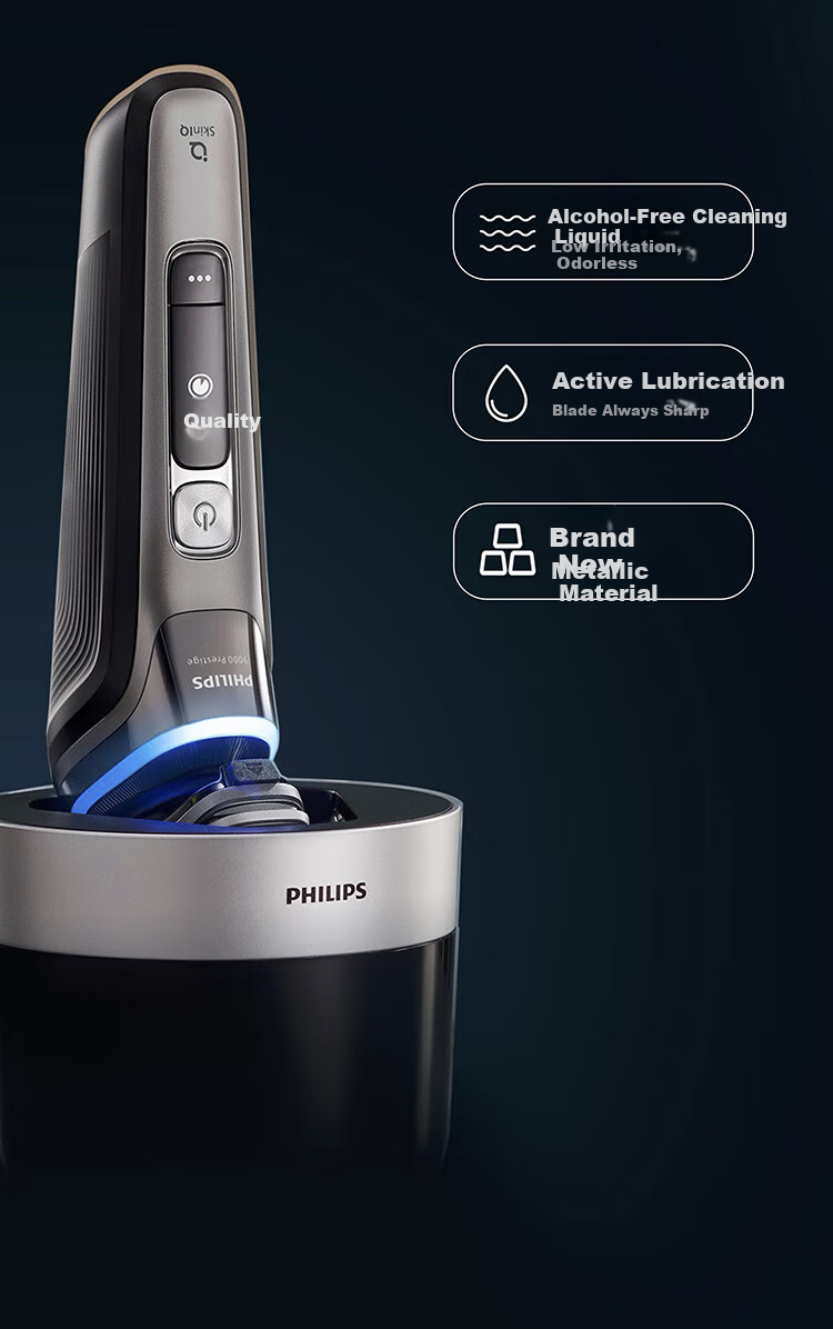 PHILIPS [Mid-Autumn Festival Gift] New Self-Operated Electric Shaver with Rotating Guard, New 9 Series Pro+, 0.08mm Under-Skin Clean Shave Razor, Cleaning Chamber, Birthday Gift for Me 14
