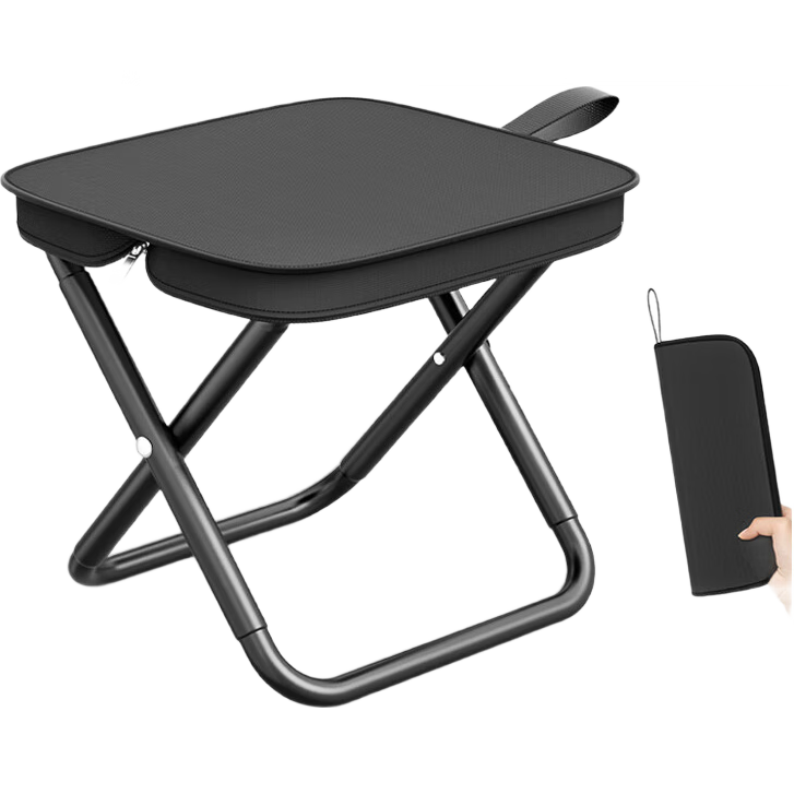 Grsaed Outdoor Folding Chair, Folding Stool, Fishing Chair, Sketching Chair, Picnic Travel Subway Camping Portable Chair, Black Large Size