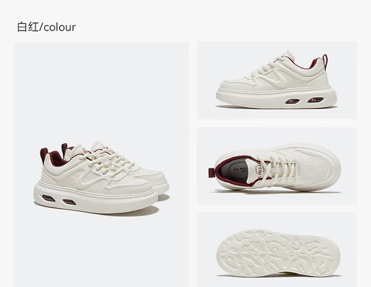 U.S. POLO ASSN. Men's Shoes, 2026 Spring And Summer New Style, Perforated Breathable Sneakers, Versatile White Shoes, High-End Light Luxury Business Casual Shoes 4