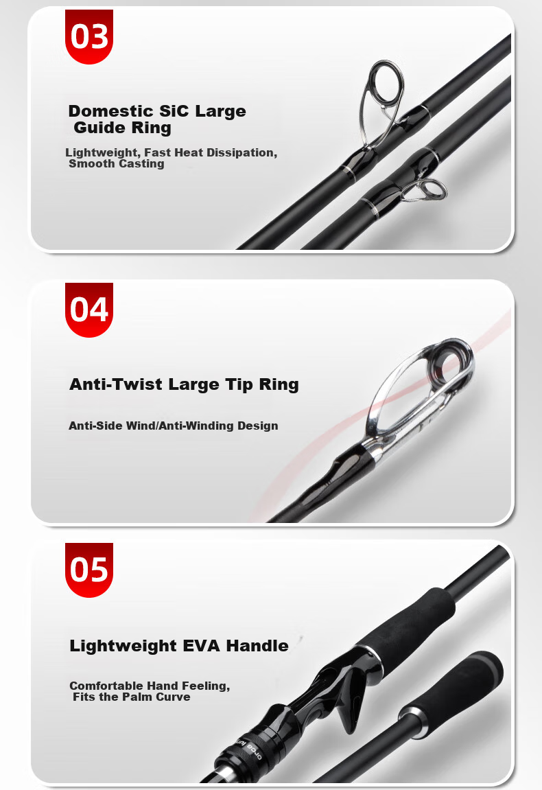 Taigek XXH Leiqiang Super Hard Long-Casting Heavy Fishing Rod, 2.28 Meters, Gun Handle, Right-Handed, Baitcasting Reel Set 11