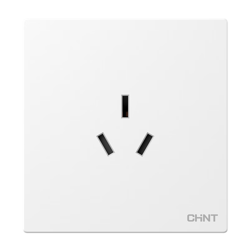 CHNT Switch Socket No-Paint Large Panel Socket Faceplate Flush Mount X1M Three-Hole 16A Socket Rhombus White Matte
