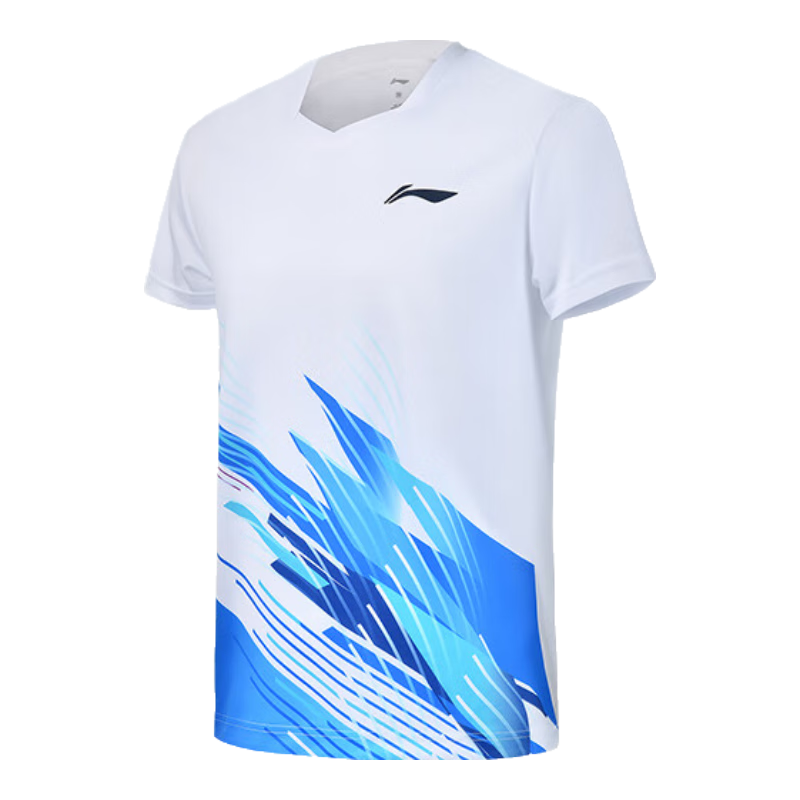 Li-Ning Badminton Outfit, Short-Sleeve Quick-Dry Competition Set for Men And Women, Top And Pants Two-Piece Set, Standard White, XL