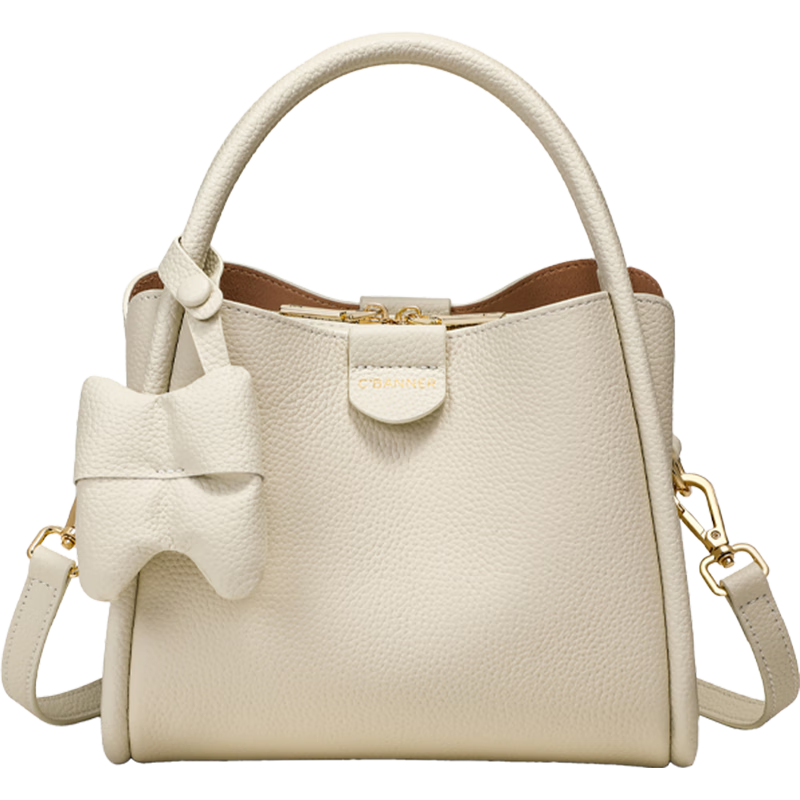 C.BANNER Top-Grain Leather Handbag for Women, Large Capacity Shoulder Crossbody Tote Bag, Practical Birthday Mother's Day Gift for Mom