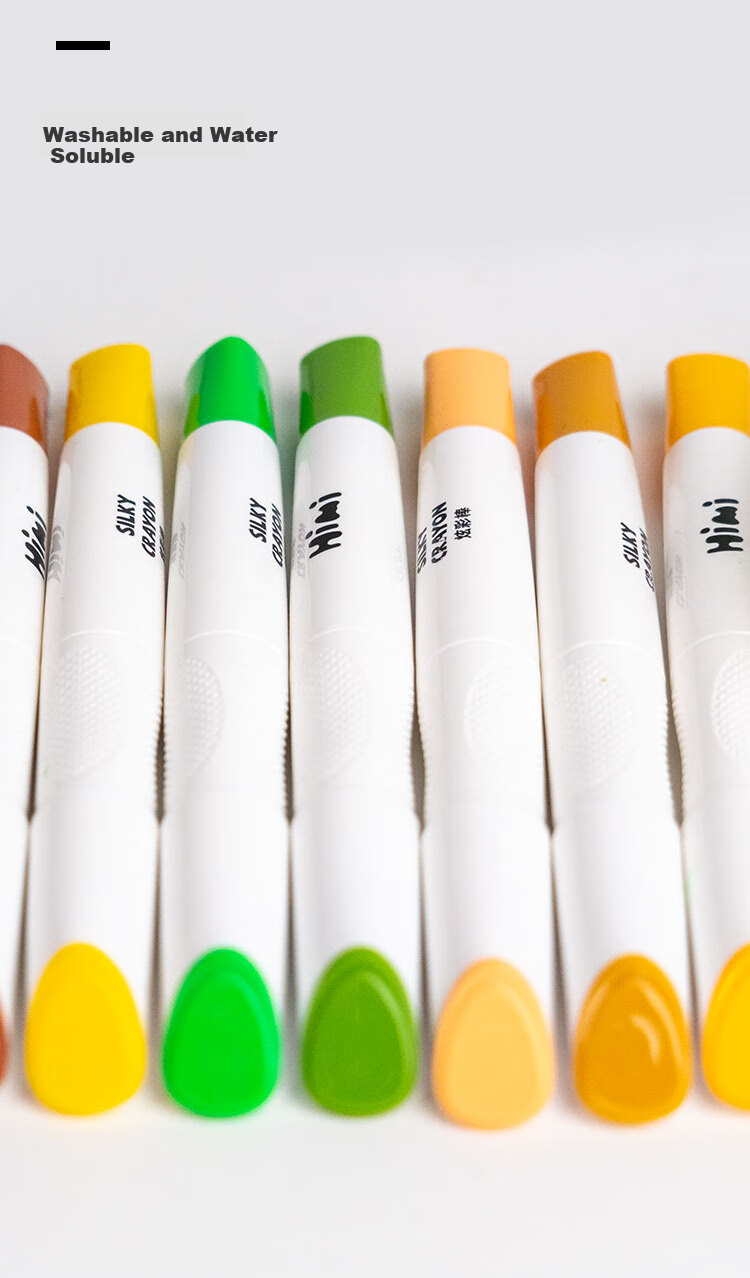 MIYA HIMI 24-Color Water-Soluble Colorful Sticks, Washable without Messing Hands, Crayon Colorful Stick Set for Drawing, Children's Art, Early Childhood Education, Sketching, And Aesthetic Development Tools 7