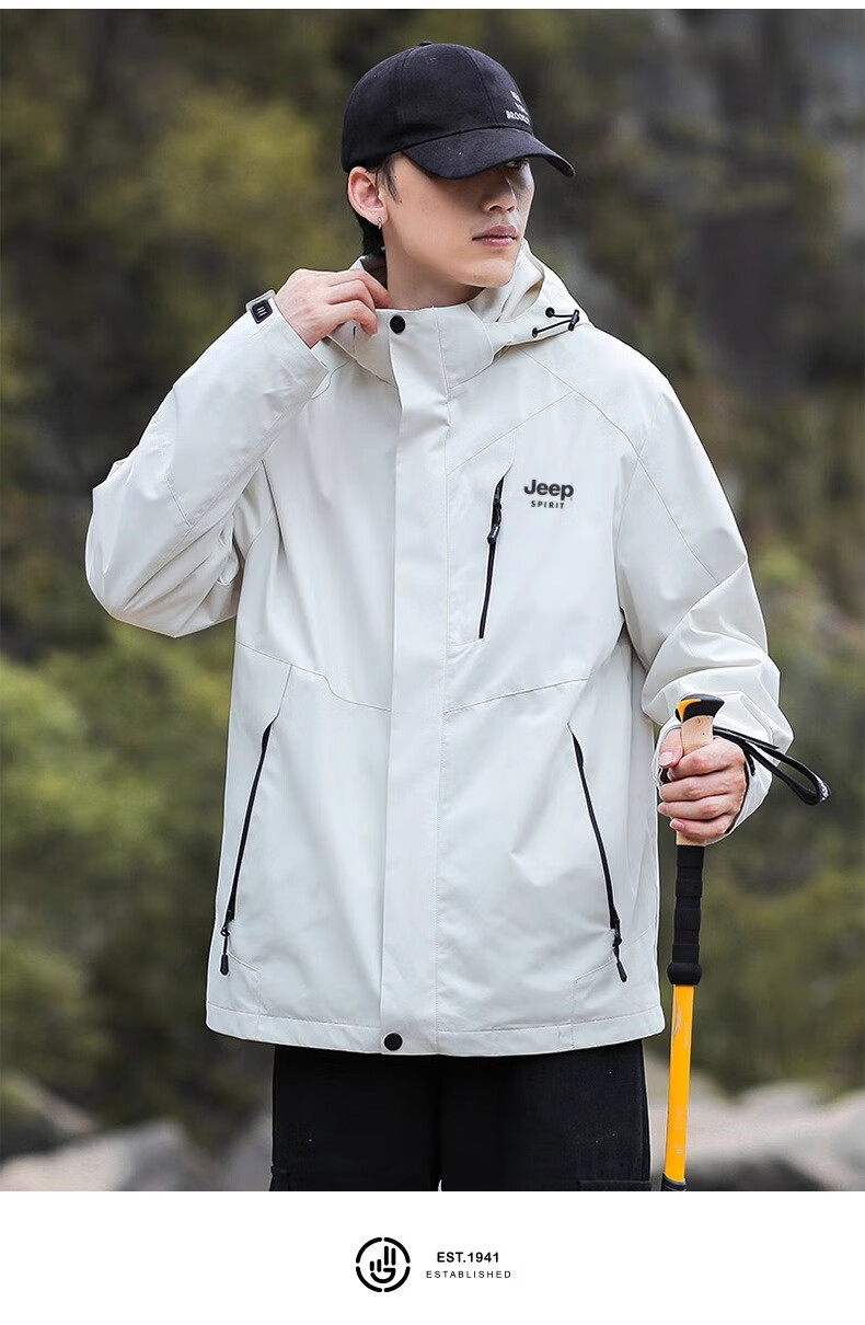 JEEP Men's Spring Warm Hiking Jacket Military Green [Single Layer] S 15