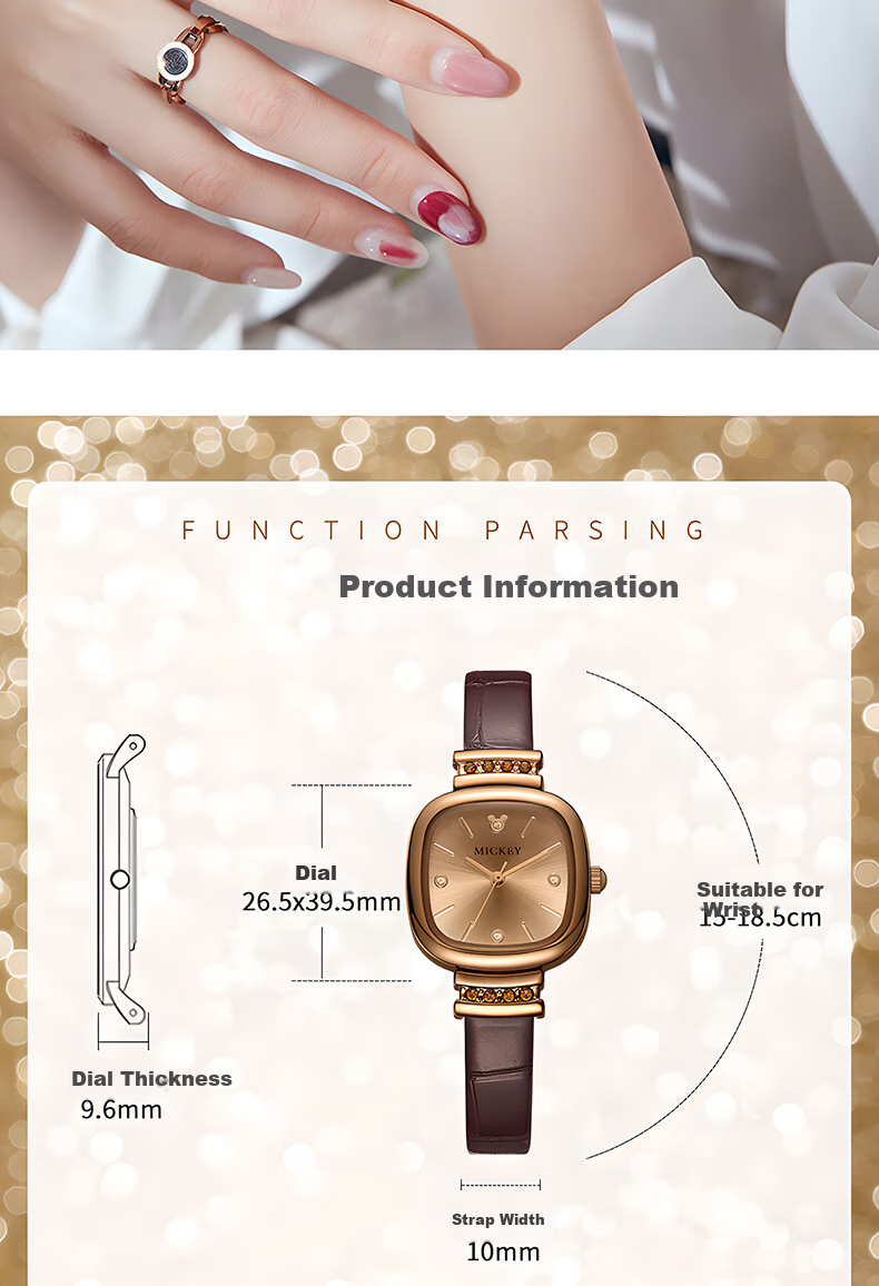 Disney Watch for Women, Students in Middle School And High School, Light Luxury Niche Artistic Waterproof Wristwatch for Female Students 6